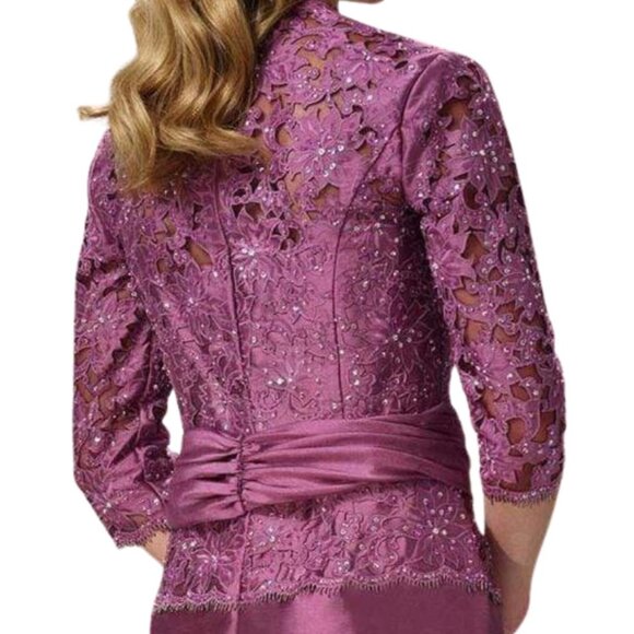 NWT Alyce Paris 29143 Satin/Lace  Formal Dress Purple Size 6 - Picture 2 of 9